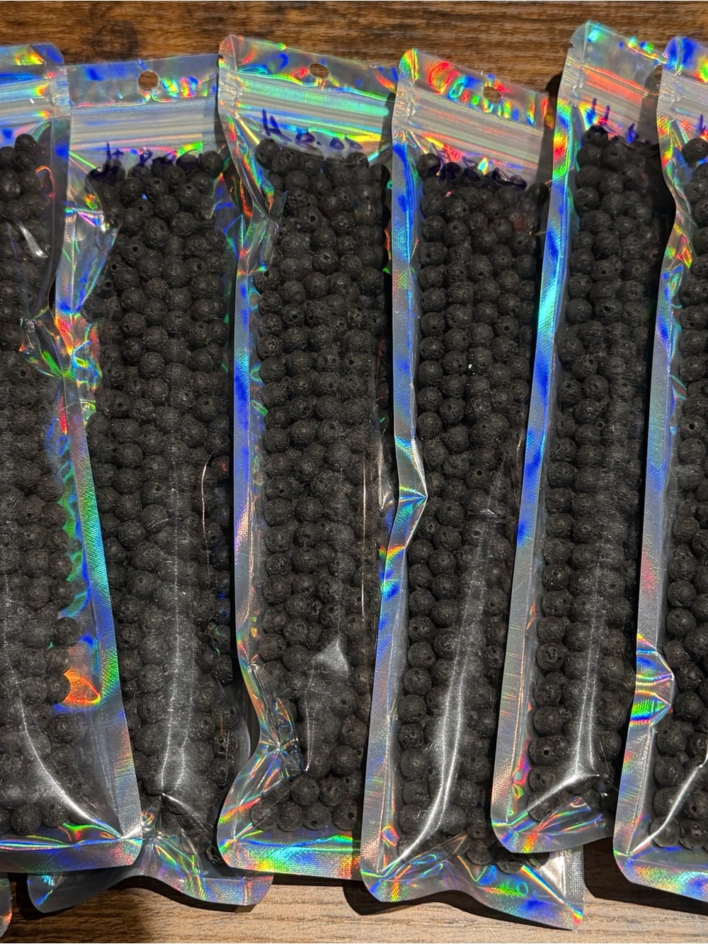 Over 2lbs of Black Lava Rock Beads